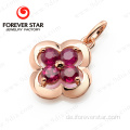 Goldschmuck Quatrefoil Form Rubin 18k Anhänger
